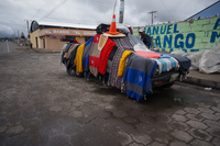 mobile carpet shop Chantilin,  Saquisilí,  Cotopaxi,  Ecuador, South America