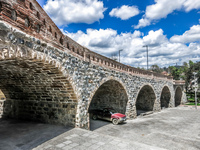 Stone Bridge to nowhere San Blas,  Cuenca,  Azuay,  Ecuador, South America