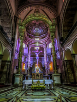 Inside new cathedral of Cuenca San Blas,  Cuenca,  Azuay,  Ecuador, South America
