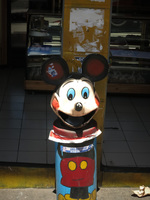 Micky Mouse Garbage Can Latacunga, Riobamba, Colopaxi Province, Ecuador, South America