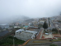 Alausi in Mist Riobamba, Alausi, Ecuador, South America