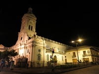 Cuenca church at night Alausi, Cuenca, Ecuador, South America