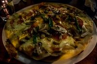 Pizza Dinner in San Cristobal Baquerizo Moreno, El Progreso, El Junco, Puerto China, Galapagos, Ecuador, South America